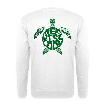 Green is cool - Schildkröte - Unisex Pullover - Weiß - Hinten - Michal (187cm)