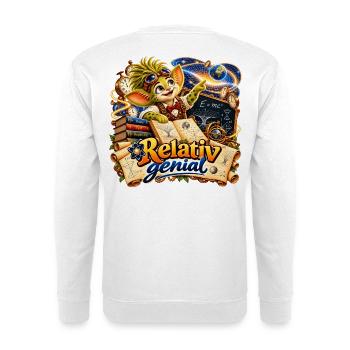 Wenuma Relativ genial - Unisex Pullover - Weiß - Hinten - Michal (187cm)