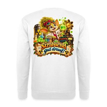 Wenuma Strahlend Gut Drauf - Unisex Pullover - Weiß - Hinten - Michal (187cm)