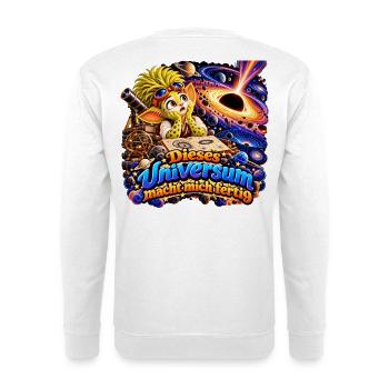 Wenuma  Diese Universum macht mich fertig  - Unisex Pullover - Weiß - Hinten - Michal (187cm)