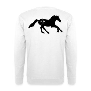 Tigerschecke  Appaloosa  Pferd Noriker Reiten - Unisex Pullover - Weiß - Hinten