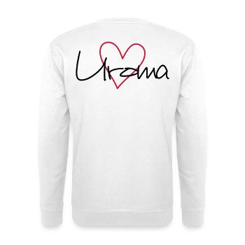 Uroma Herz Liebe werdende Oma Geschenk - Unisex Pullover - Weiß - Hinten