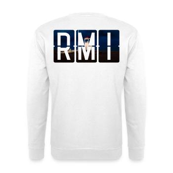 Flughafen Rimini RMI - Unisex Pullover - Weiß - Hinten - Michal (187cm)