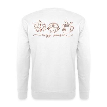 Cozy Season Cinnamon Roll - Unisex Pullover - Weiß - Hinten - Michal (187cm)