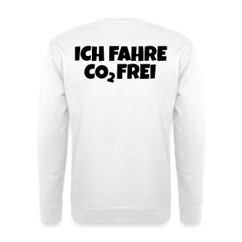 Ich fahre CO2 Frei Fahrrad Spruch - Unisex Pullover - Weiß - Hinten