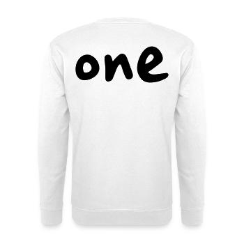 one 1 I Geburtstag Jahrestag Zahl Geschenk - Unisex Pullover - Weiß - Hinten