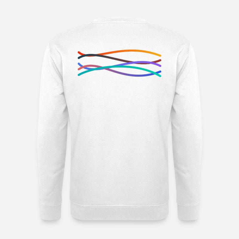 Bunte Wellengänge - Unisex Pullover - Weiß