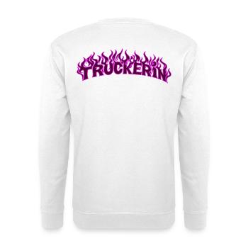 Trucker Blazing Flames 2 - Color Changeable - Unisex Sweatshirt - white - Back