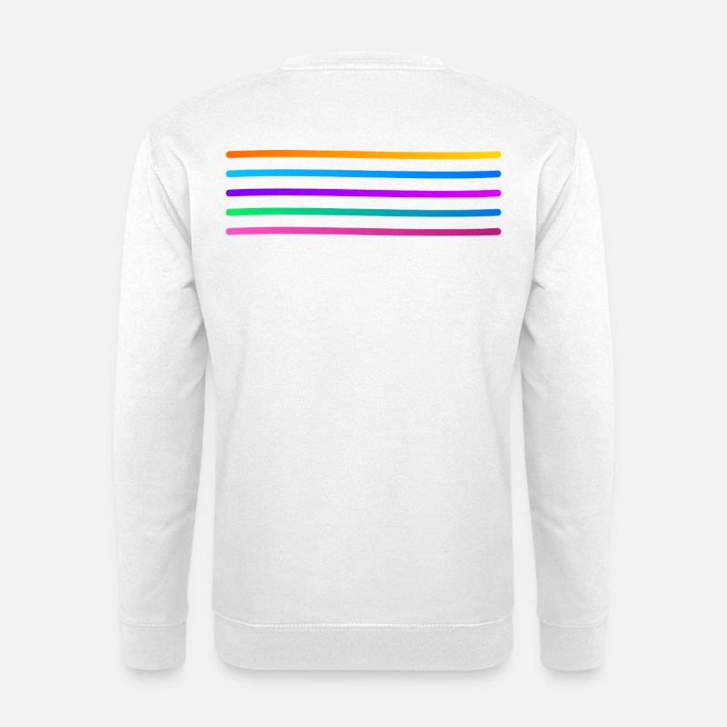 Regenbogenstreifen Muster - Unisex Pullover - Weiß
