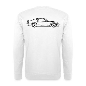 Silhouette de ligne RX-7 – JDM Performance Art - Sweat-shirt Unisexe - blanc - Dos