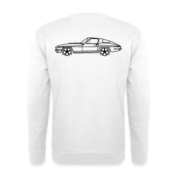 C2 Line Silhouette – Retro Muscle Art - Unisex Pullover - Weiß - Hinten