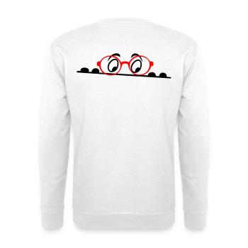 Brille, Augen, comic - Unisex Pullover - Weiß - Hinten