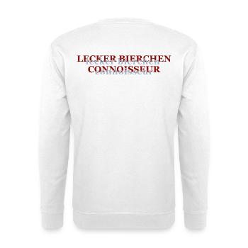 Bier Connoisseur, aber nur lecker Bierchen  - Unisex Pullover - Weiß - Hinten