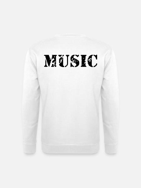 music as a stamp print design - Unisex Sweatshirt - white