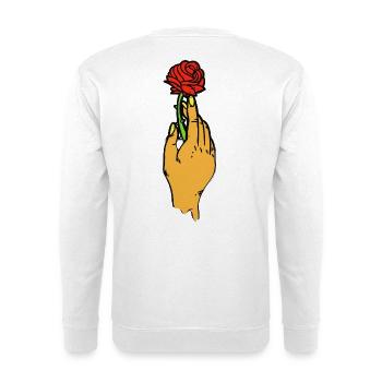 Rose tenue en art au trait gras - Sweat-shirt Unisexe - blanc - Dos