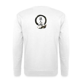 Ronin im Enso-Kreis - Unisex Pullover - Weiß - Hinten