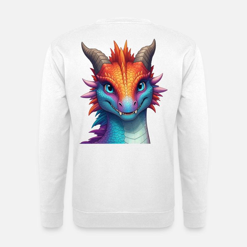 Lebendiger Arkaner Drache - Unisex Pullover - Weiß