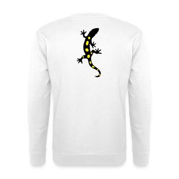 Eidechse Salamander Gecko Feuersalamander - Unisex Pullover - Weiß - Hinten