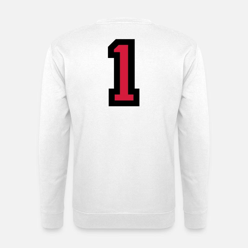 Zahl 1 - Nummer 1 (Rot) Nr. 1 - Unisex Pullover - Weiß