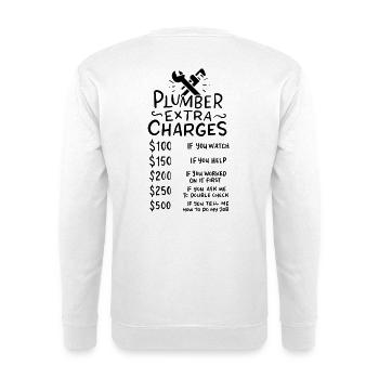 Klempner - Unisex Pullover - Weiß - Hinten