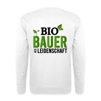 Grüner Bauer Logo Pflanzdesign - Unisex Pullover - Weiß - Hinten
