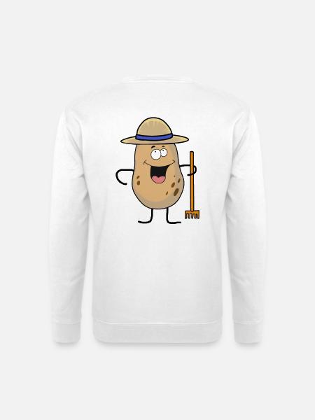 Kartoffel Hof Bauer Gemüse Bio Garten Ernte - Unisex Pullover - Weiß