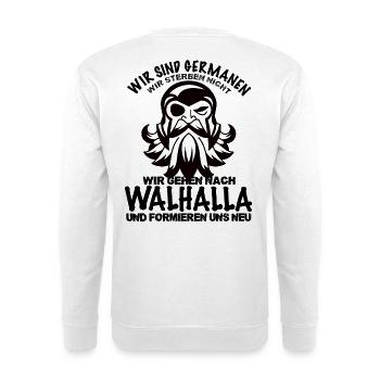 Steampunk Bartgesicht Silhouette - Unisex Pullover - Weiß - Hinten