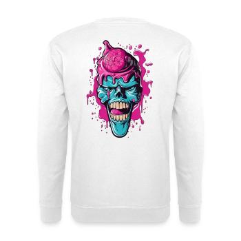 Crâne coloré avec motif acrylique - Sweat-shirt Unisexe - blanc - Dos