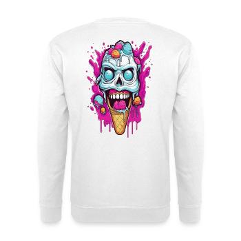 Skull Eiscreme Design - Unisex Sweatshirt - white - Back