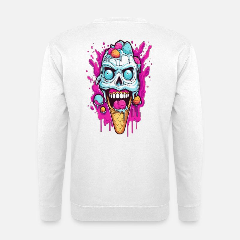 Conception de crème glacée crâne - Sweat-shirt Unisexe - blanc