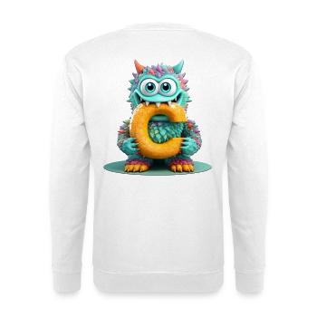 Monstre coloré avec la lettre C - Sweat-shirt Unisexe - blanc - Dos