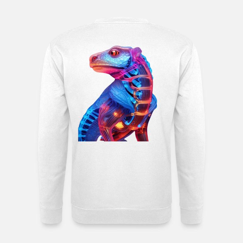 Neon-Illuminierter Drachen - Unisex Pullover - Weiß