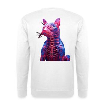 Sculpture De Chat Anatomie Lumineuse - Sweat-shirt Unisexe - blanc - Dos