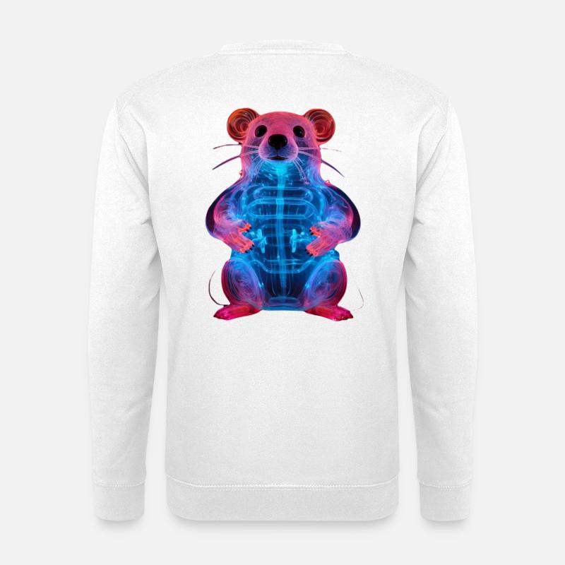 Neon-Leuchtender Ratten-Design - Unisex Pullover - Weiß