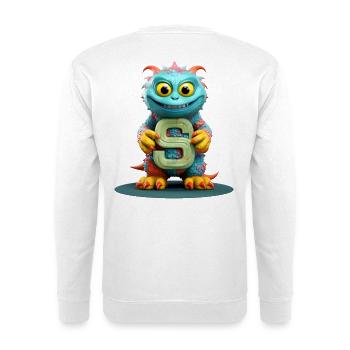 Buntes Monster mit Alphabet Buchstabe S - Unisex Pullover - Weiß - Hinten