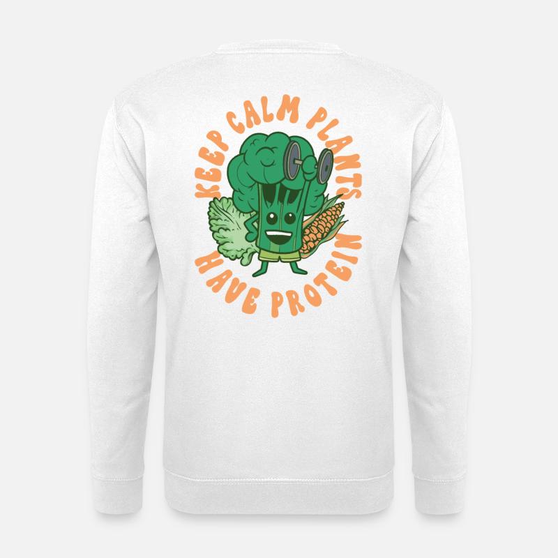 Keep calm plants have protein - Unisex Sweatshirt - white