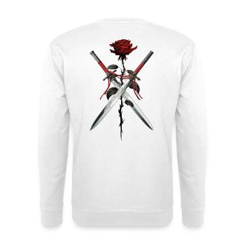 Schwerter Rose Edgy Aesthetic Soft Grunge - Unisex Pullover - Weiß - Hinten