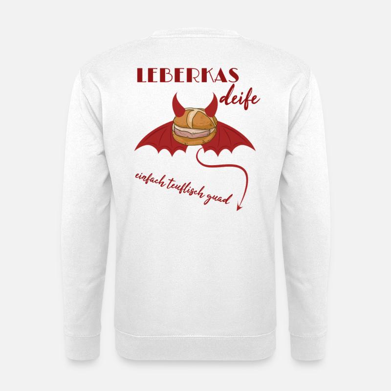 Teuflische Leberkassemmel nicht nur zu Halloween - Unisex Pullover - Weiß