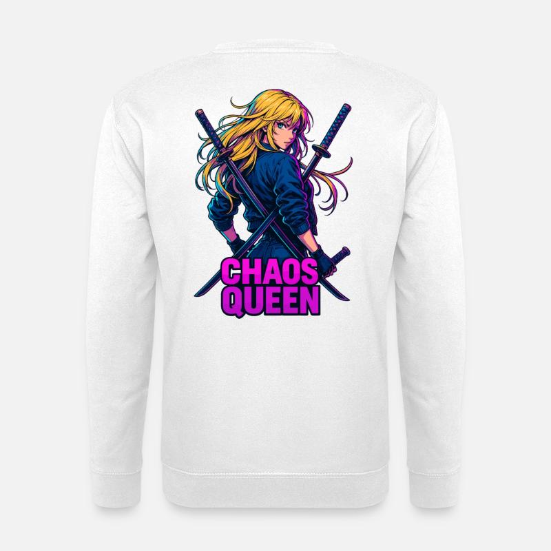 Chaos Queen Fighter Duel Samurai Motif - Unisex Sweatshirt - white