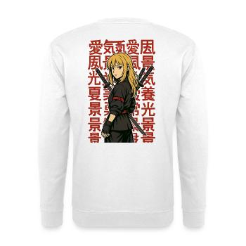 風景愛光夏景 Kanji Héroïne Anime Sword - Sweat-shirt Unisexe - blanc - Dos