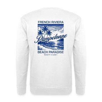 Pampelonne Beach Blaue Riviera - Unisex Pullover - Weiß - Hinten