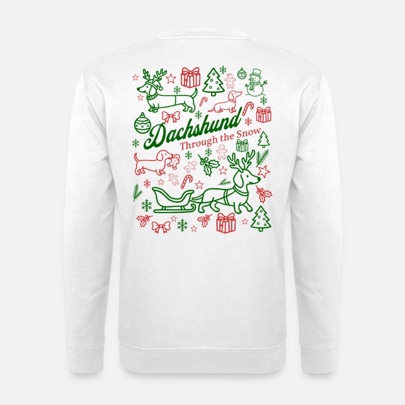 Dachshund Through the Snow Festive - Unisex Pullover - Weiß