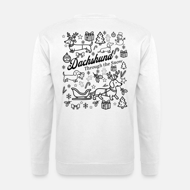 Conception de la neige teckel - Sweat-shirt Unisexe - blanc