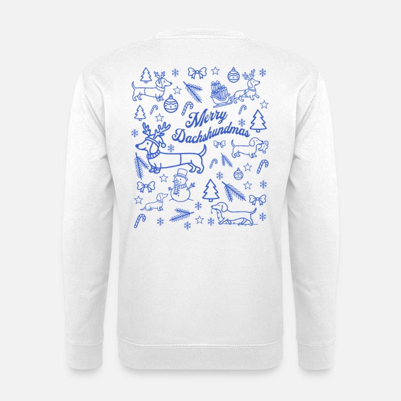 Dackel Weihnachtsspaß Muster - Unisex Pullover - Weiß