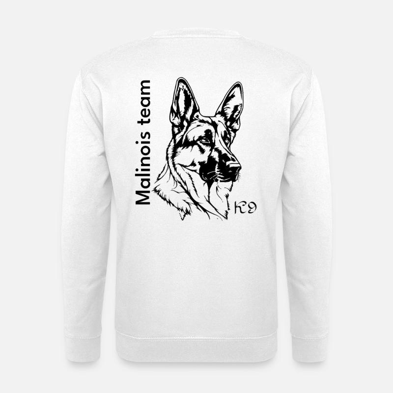 Malinois-Team - Unisex Pullover - Weiß