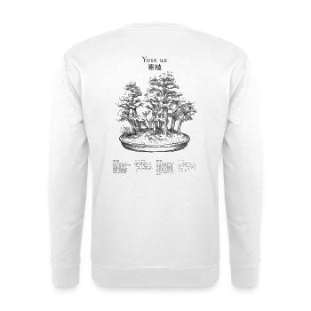 Bonsai Yose ue; drawn group planting Japan - Unisex Sweatshirt - white - Back