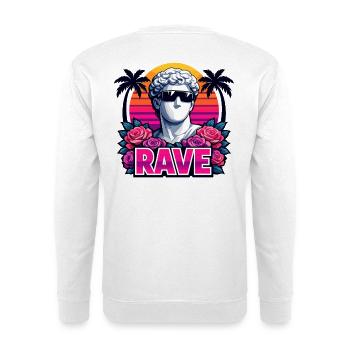 RAVE Retro Statue Sunset for Festival & Party - Unisex Sweatshirt - white - Back