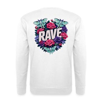 RAVE Floral Butterfly Festival Night Boho Motif - Unisex Sweatshirt - white - Back