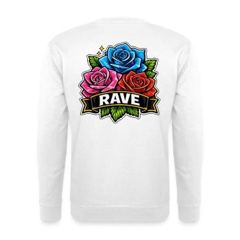 Rave Rosen Banner Buntes Festival Nachtleben - Unisex Pullover - Weiß - Hinten