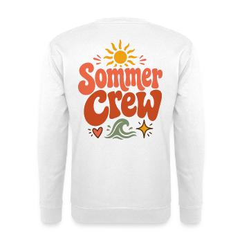 Sommer Crew Retro Sonne und Wellen Vibes - Unisex Pullover - Weiß - Hinten